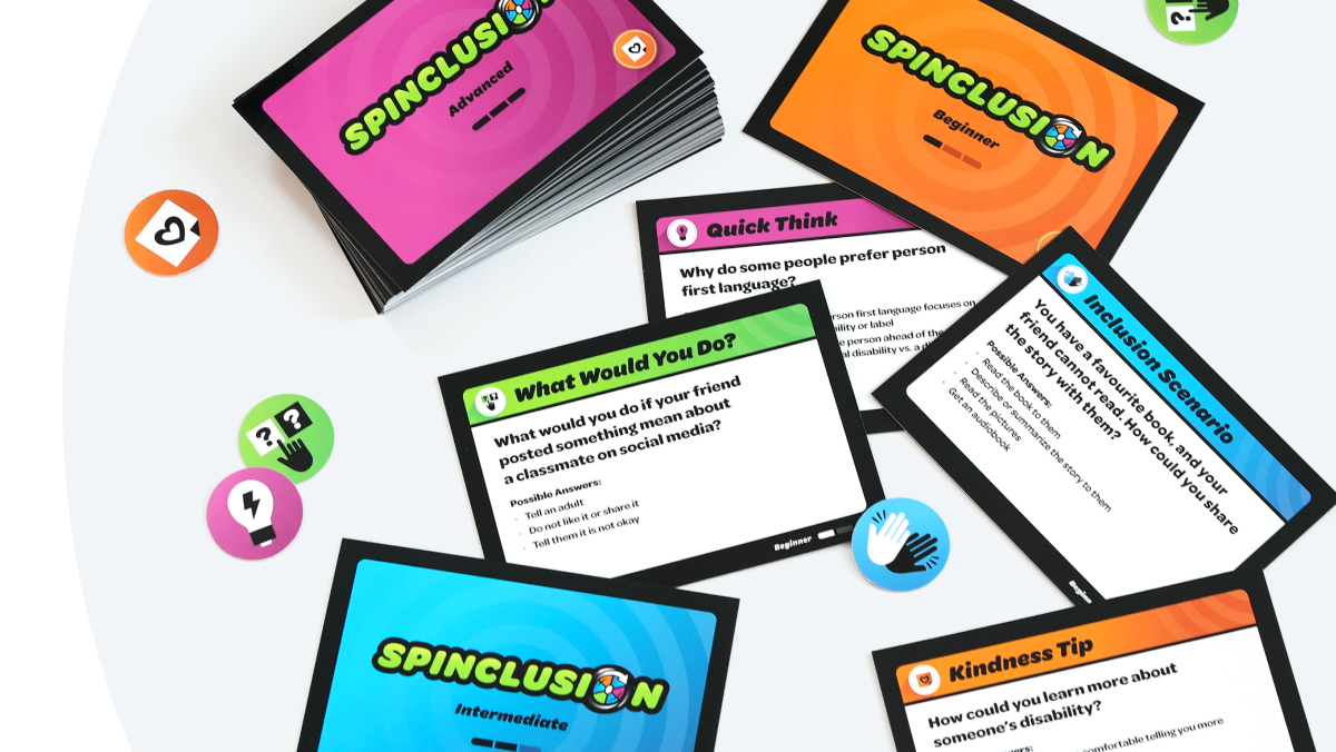 Spinclusion cards and game materials